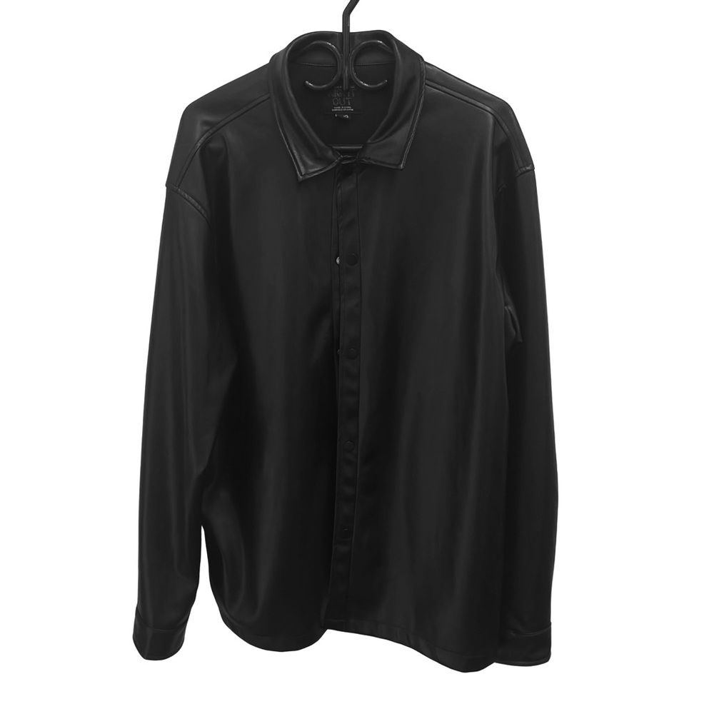 Forever 21 men faux leather shirt